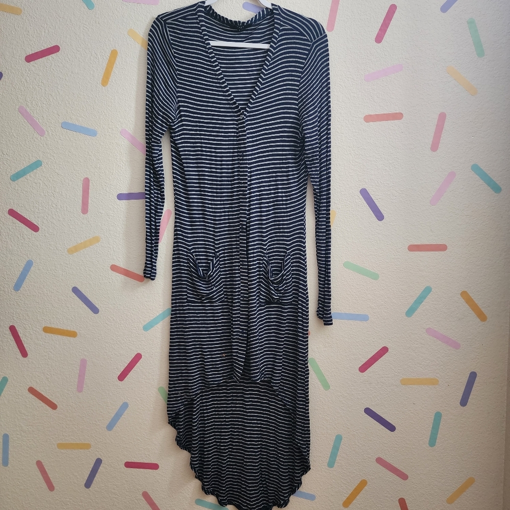 TART button front high low knit long sleeve top cardigan tunic Size LARGE